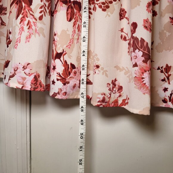 Alex Marie Pink Floral Dress Flutter Sleeve Ruffle Women's Size 18 - Picture 3 of 11